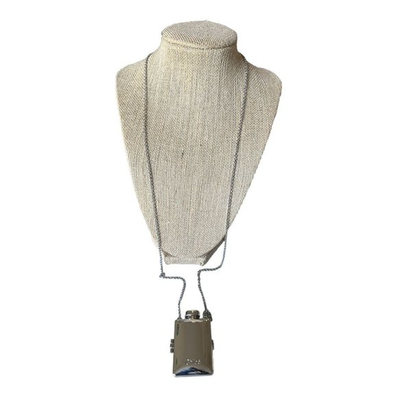 CHLOE: Chloe Logo Silver Tone Bottle Pendant Necklace #1141 - Picture 2 of 9